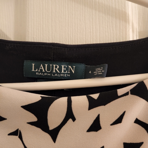 Ralph Lauren Black & White Print Dress Size 4 - Picture 2 of 5